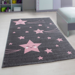 Kinderteppich Kinderzimmer Teppich mit motiven Katze Kids 610 Pink