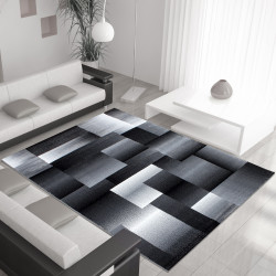 Moderner Designer Wohnzimmer Teppich Miami 6560 Schwarz