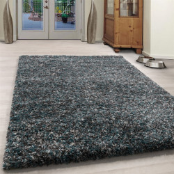 verlichten censuur Talloos Hoogpolig tapijt woonkamer hoge kwaliteit hoogpolig blauw grijs wit  gemêleerd