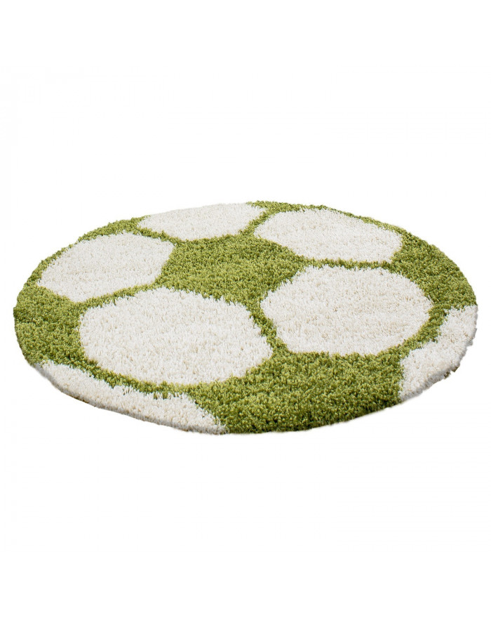 Alfombra infantil para habitación infantil forma de fútbol alfombra de pelo  alto verde-blanco