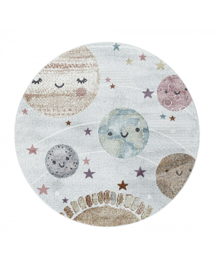 Tappeto per bambini a pelo corto design pianeta spazio luna tappeto per  cameretta dei bambini bianco
