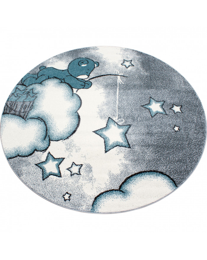 Alfombra infantil azul cielo con cenefa de nubes blancas de Happy Decor -  chicBebits
