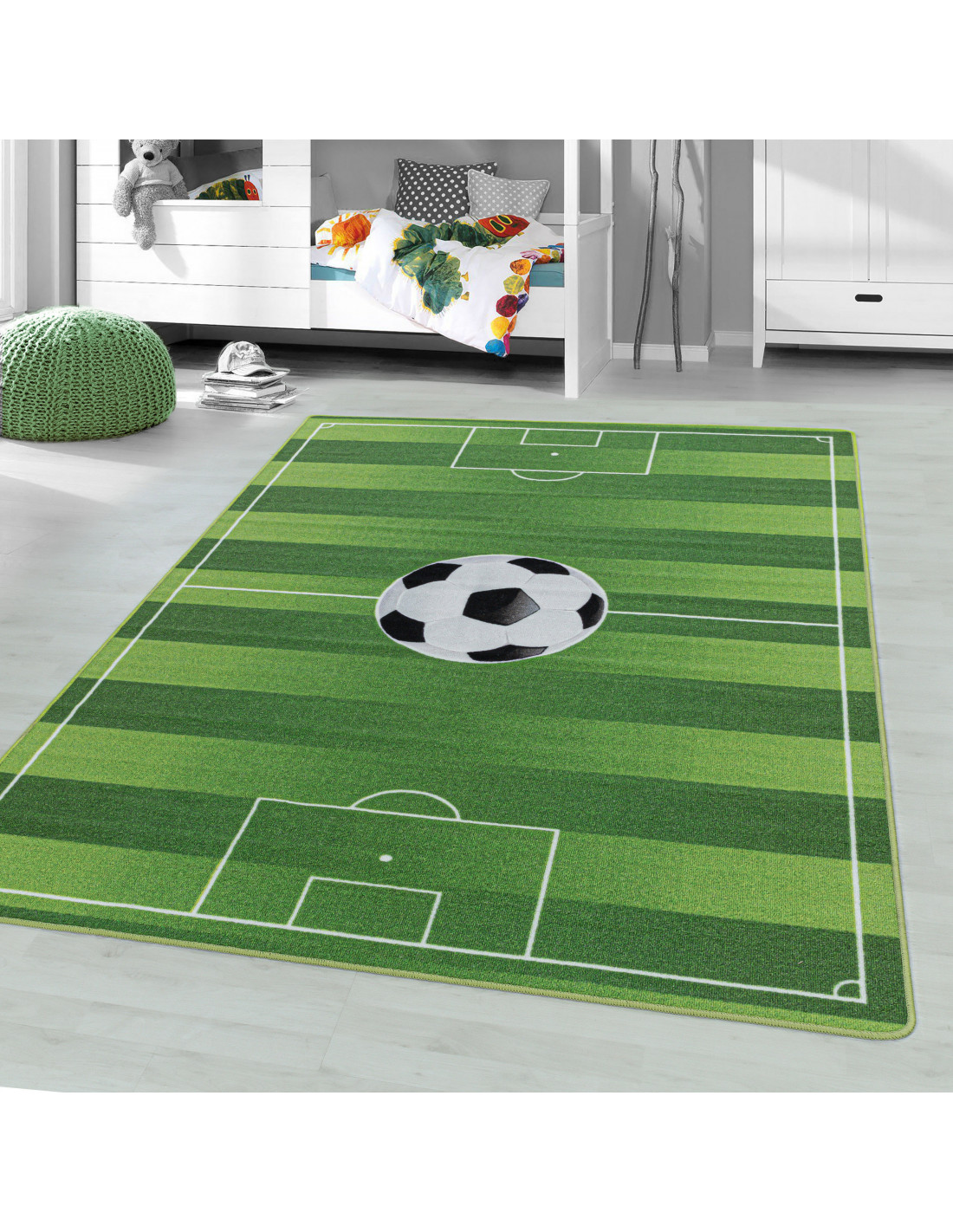 Alfombra de fútbol para dormitorio de niños, alfombra de fútbol para niñas,  alfombras de equipo de fútbol, alfombra de área temática de fútbol