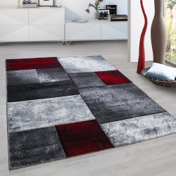 Modern designer contour cut 3D living room rug Hawaii 1710 red